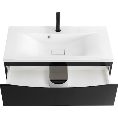 Тумба под раковину подвесная BelBagno Marino 100 см nero lucido, моноблок - фото 5