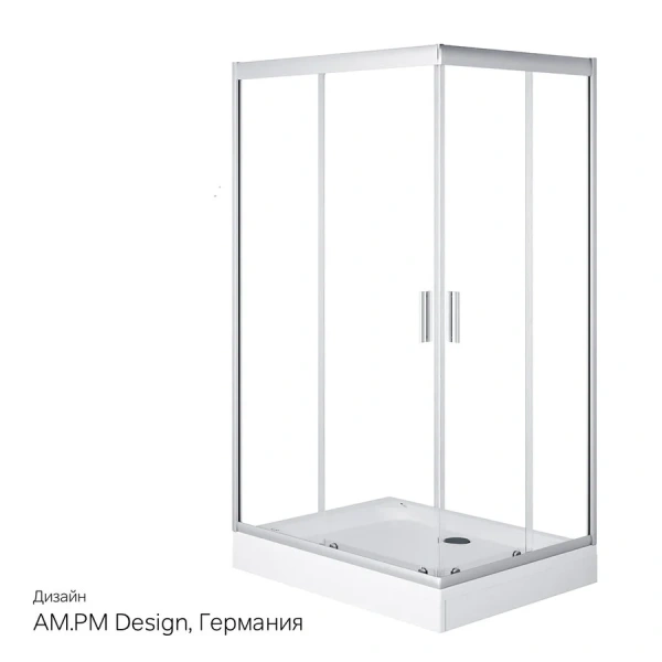 Душевой уголок Am.Pm Gem 120x90 см стекло прозрачное, профиль хром - фото 1