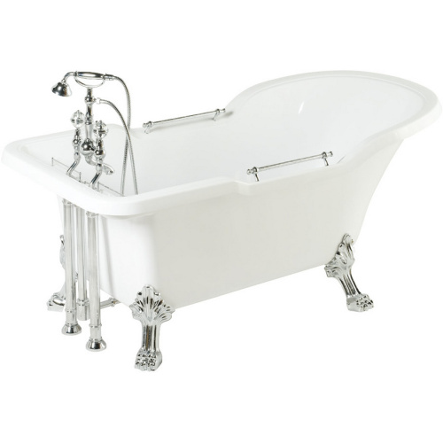 Ванна из искусственного камня Migliore Impero 180х87 см фурнитура хром - фото 1