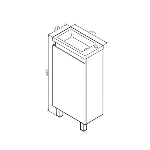 Тумба под раковину напольная Am.Pm X-Joy 45 см белый глянец, в наличии - фото 2