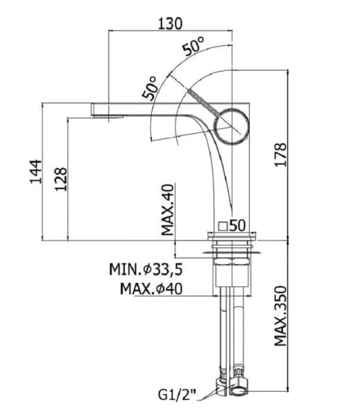 Смеситель для раковины Paffoni Rock RO071 однорычажный - фото 2