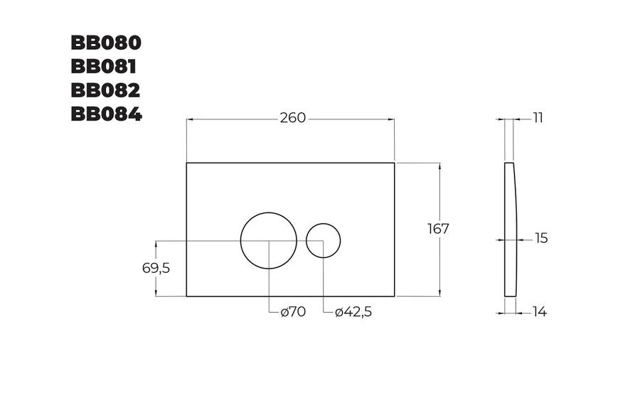 Клавиша смыва BelBagno хром матовый - фото 2