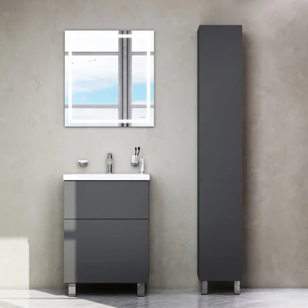 Тумба под раковину напольная два ящика AM.PM Gem, белый глянец, белая - фото 7