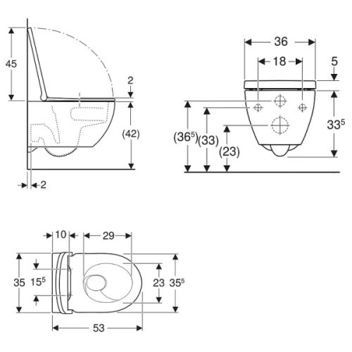 Унитаз подвесной Geberit Acanto с сиденьем микролифт - фото 4