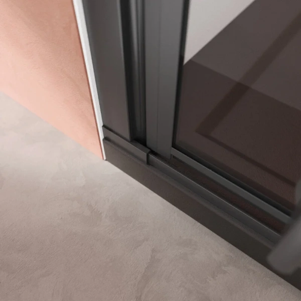 Душевая дверь в нишу Cezares Liner 90 см левая профиль черный - фото 4