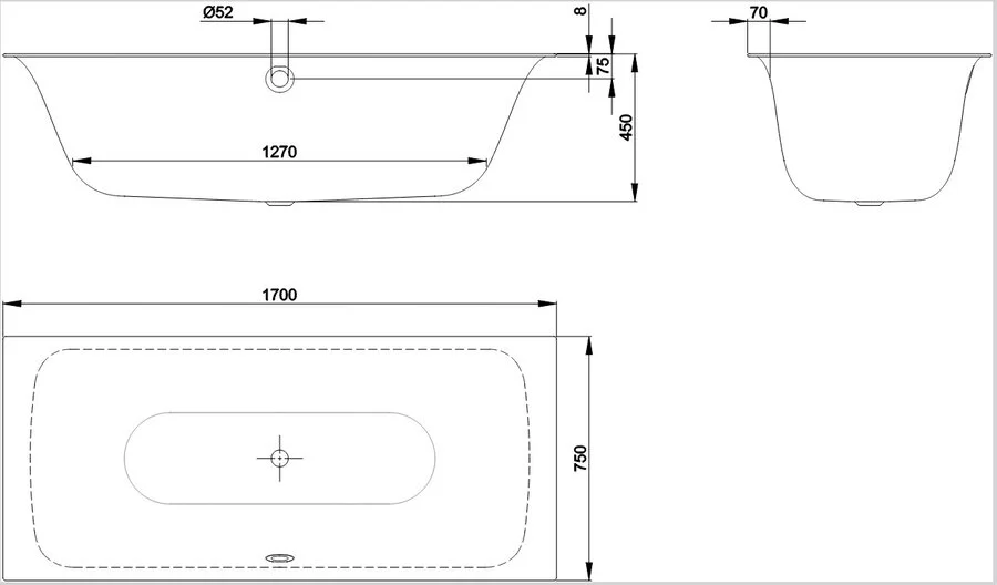 Ванна стальная Bette Lux 190 x 90 х 45 см, Glasur Plus, с шумоизоляцией, для удлиненного слива-перелива, белый, 3442-000 PLUS - фото 4