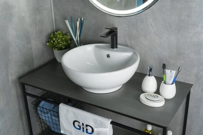 Раковина GID Esfera N9001 45 см белая, в форме чаши, круглой формы - фото 5