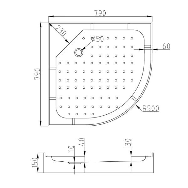 Душевая кабина Deto L 80x80 см стандартная, со средним поддоном - фото 3