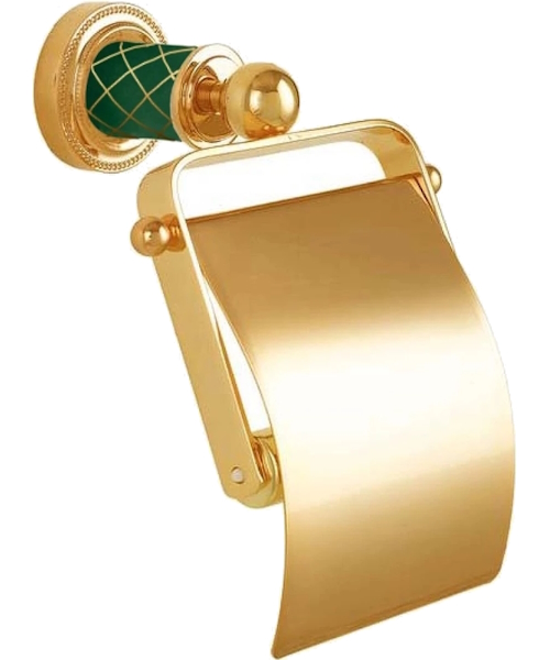 Бумагодержатель Boheme Murano золото декор бирюзовый - фото 1