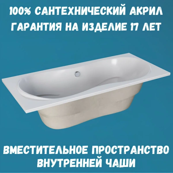 Ванна акриловая 1MarKa Dinamika 01ди1880кс2+, 180 x 80 см, цвет белый, угловые, приставные, встраиваемые - фото 7