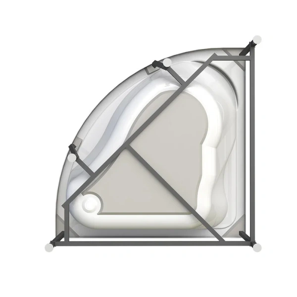 Ванна гидромассажная акриловая Vannesa Massage Альтея, 125 х 125 см, система актив хром, с гидромассажем - фото 5