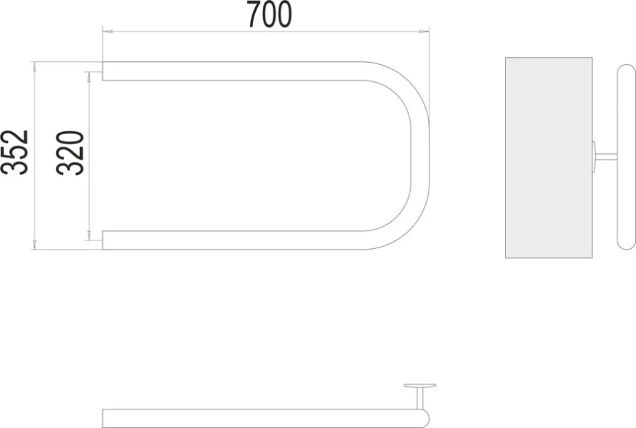 Полотенцесушитель водяной Terminus П-образный 320x700 хром - фото 2