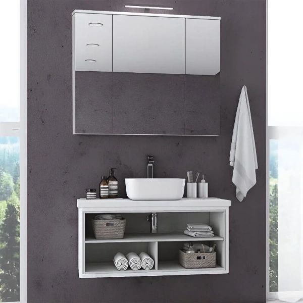 Тумба с раковиной подвесная Акватон Брук 1A201601BCD 100 см открытая - фото 3