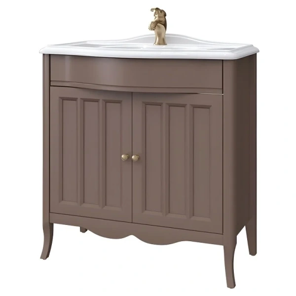 Тумба под раковину напольная Caprigo Marsel 80 см шоколад, моноблок - фото 5