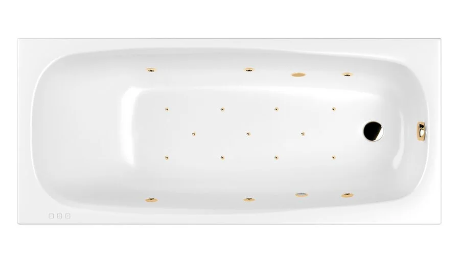 Ванна гидромассажная Whitecross Layla Relax, 180 х 80 см, увеличенная толщина акрила, усиленная армировка, белый/золото, 0102.180080.100.RELAX.GL - фото 1