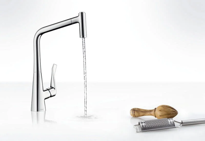 Смеситель для кухни Hansgrohe Metris 14820 с выдвижным изливом, высокие, округлая форма - фото 5
