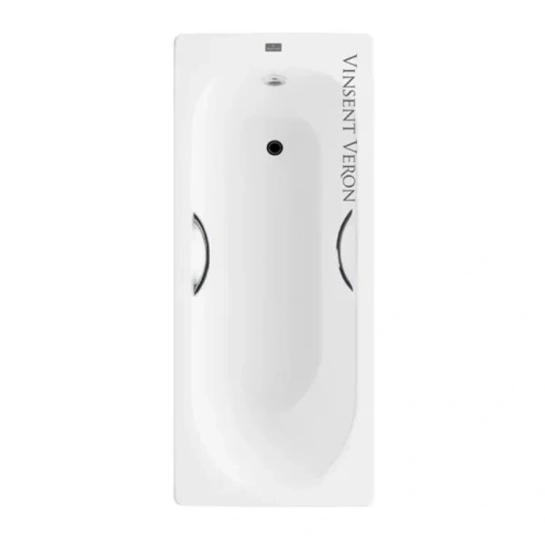 Чугунная ванна Vinsent Veron Soissons VCN1707042H, 170 x 70 см, с отверстиями под ручки, цвет белый - фото 1