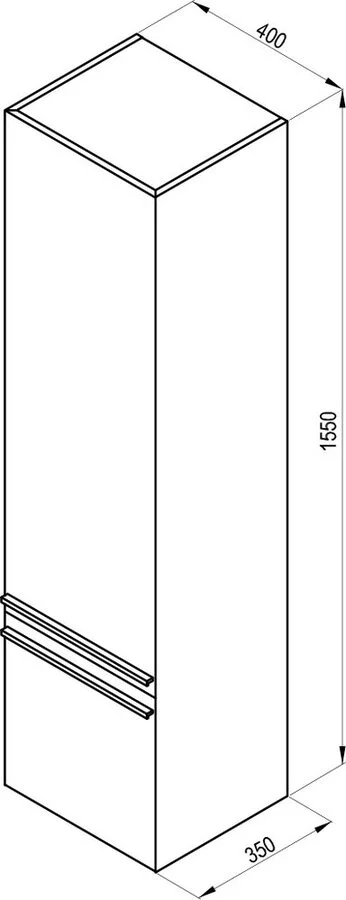 Шкаф-пенал левый цвет белый Ravak SB 400 Clear, современные, hi-tech - фото 5