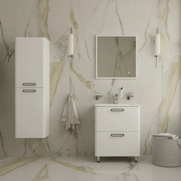 Тумба с раковиной напольная IDDIS Brick 60 см белая, 60 см - фото 6