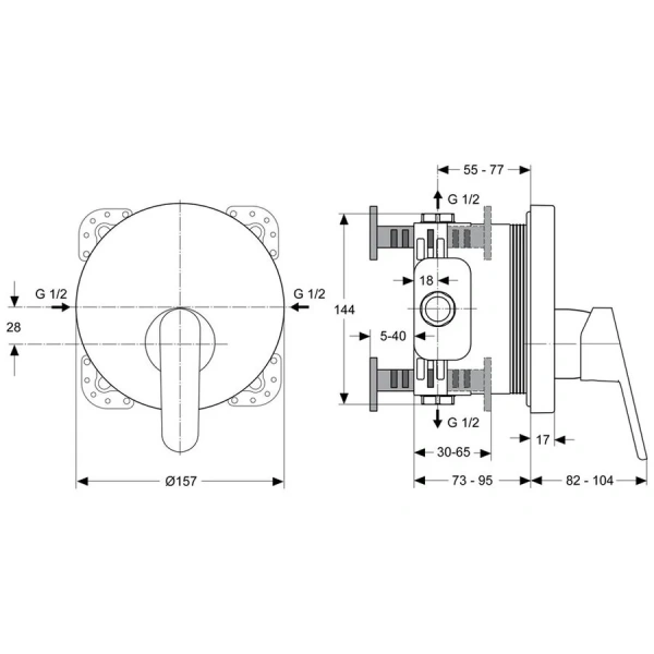 Смеситель для душа Ideal Standard Vito A6064AA встраиваемый - фото 2