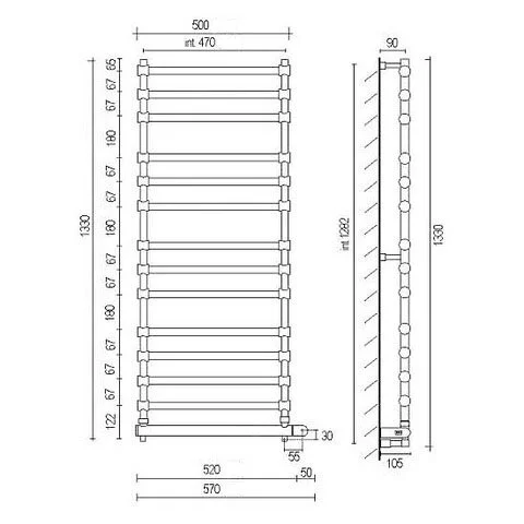 Полотенцесушитель электрический Margaroli Sole 5644714OBNB - фото 3
