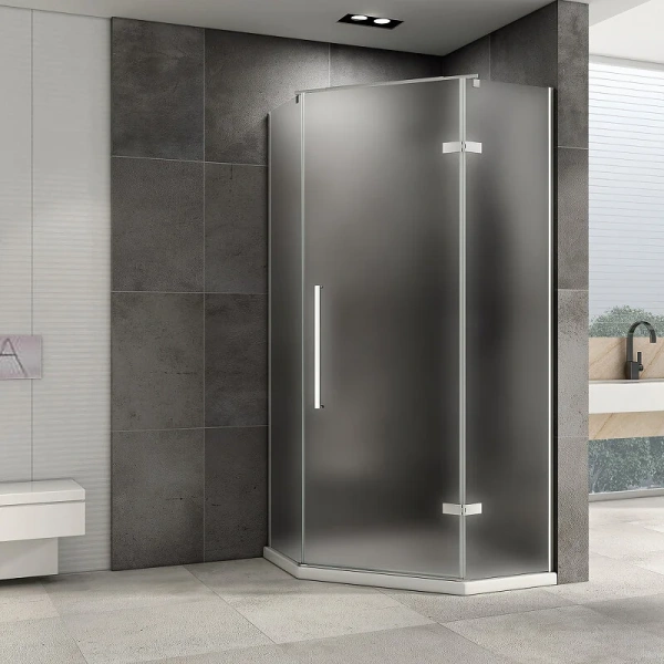 Душевой уголок Abber Ewiges Wasser 100х100 см стекло матовое, недорогие, стеклянные, угловые, без поддона - фото 6