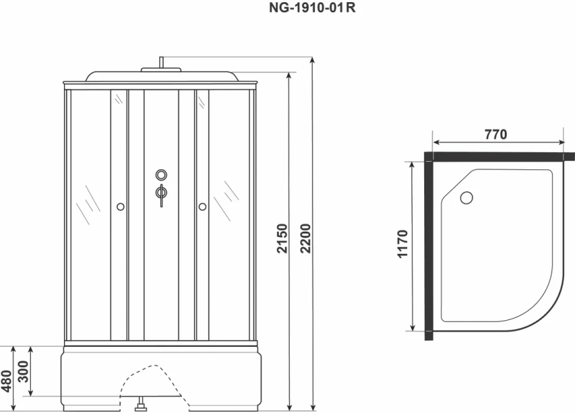 Душевая кабина Niagara Ultra 120х80 см правая, 120х80 index_1 - фото 15