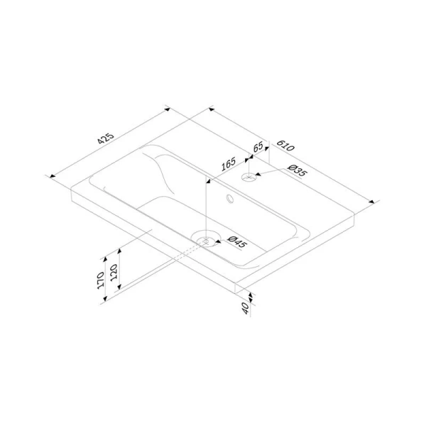 Раковина мебельная Am.Pm Gem 60 см керамическая, в наличии - фото 2
