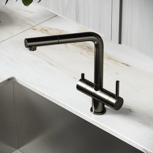 Смеситель для питьевой воды Sancos Spin вороненая сталь, однорычажные, двухрычажные - фото 8