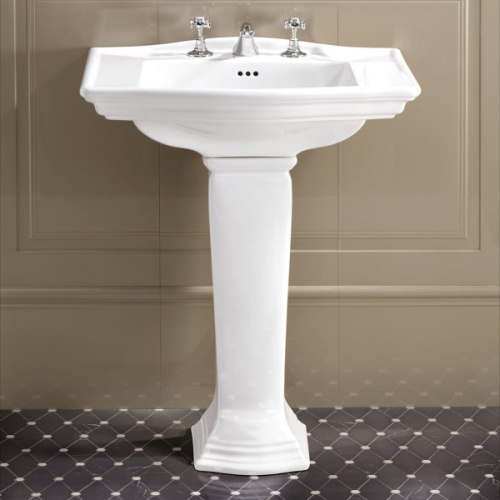 Раковина 69х48 см, смеситель на 3 отверстия, цвет белый, Devon&Devon Westminster index_1 - фото 4