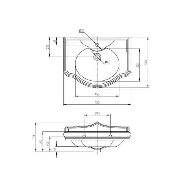 Раковина консоль Migliore Impero 27778 72 см фарфор - фото 2
