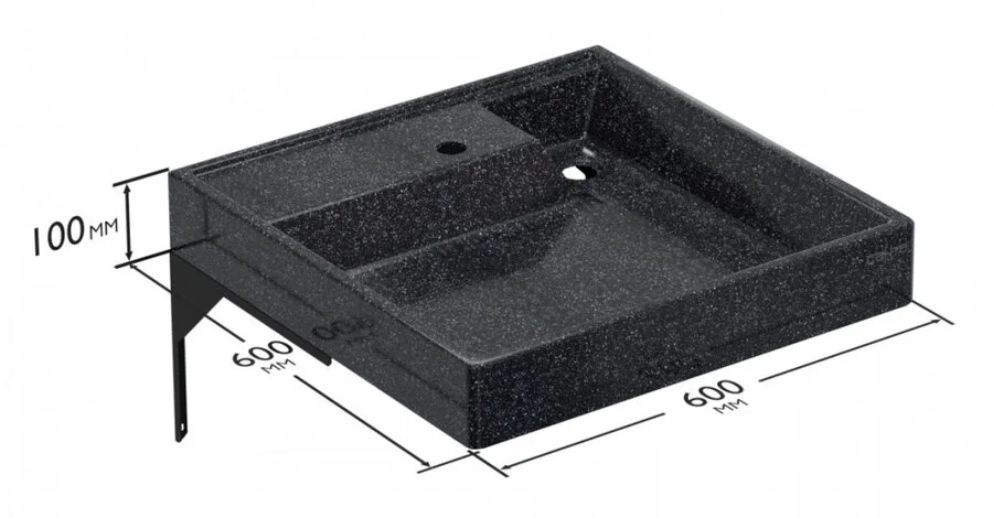Раковина над стиральной машиной СанТа Юпитер 60 см черная - фото 2