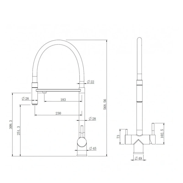 Смеситель для кухни Abber Wasser Kreis AF81141 гибкий излив - фото 2