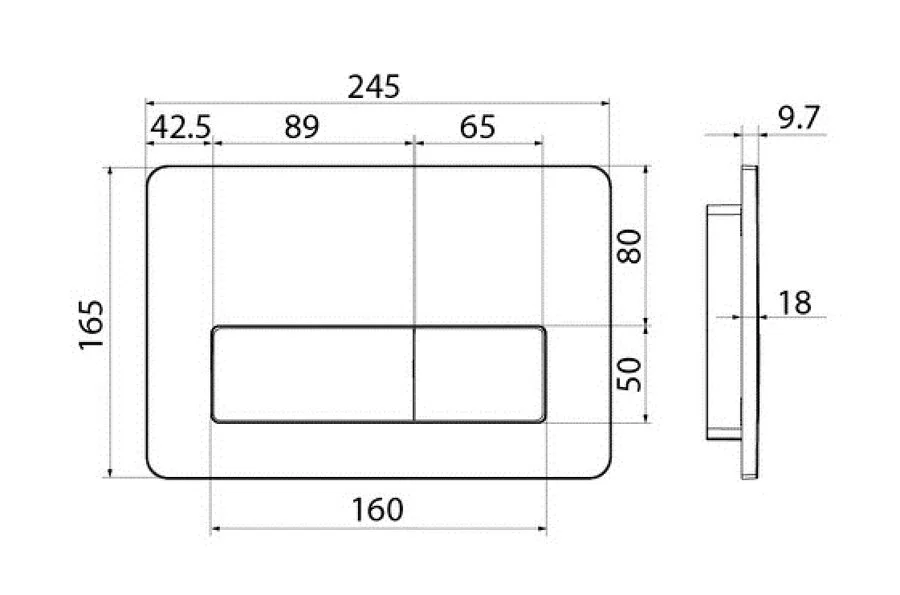 Клавиша смыва IDDIS Unifix матовый хром - фото 2