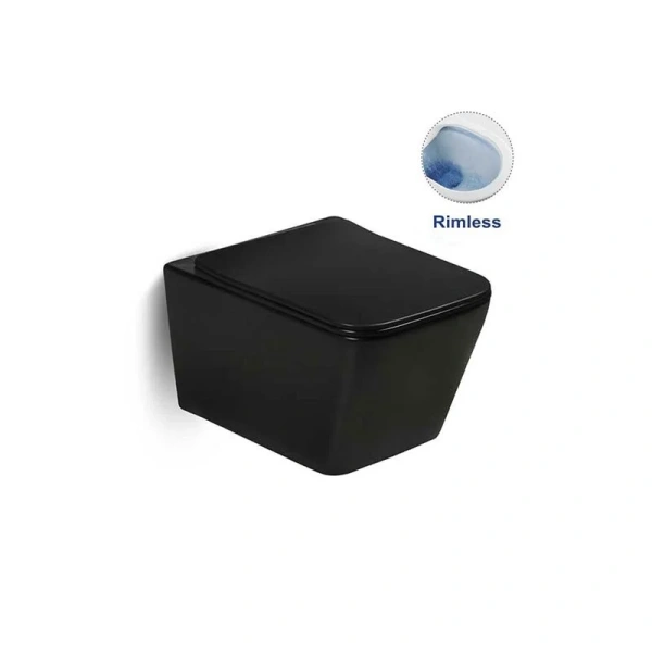 Унитаз подвесной Vincea Q-Line черный матовый, с микролифтом - фото 8