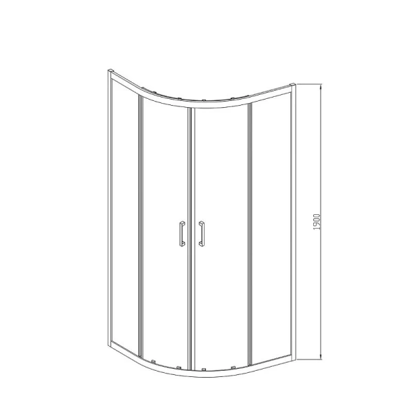 Душевой уголок Vincea Alpha 90х90 см профиль черный, стекло прозрачное, полукруглые, четверть круга - фото 2