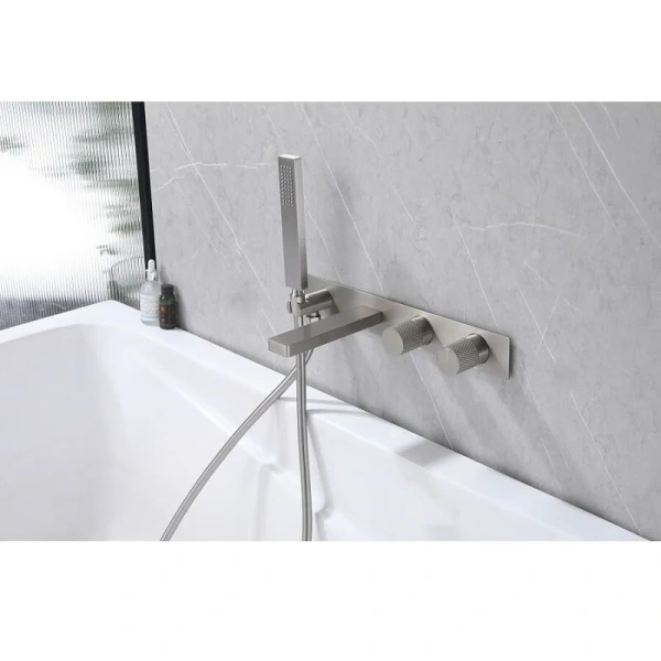 Смеситель для ванны Abber Rund сатин, современные, hi-tech, декорированные - фото 3