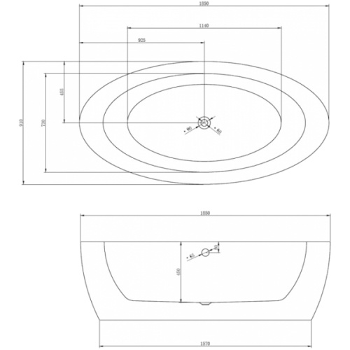 Акриловая ванна Abber 185х91 см овальная - фото 4