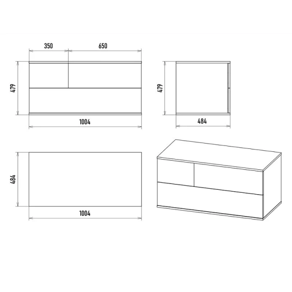 Тумба с раковиной подвесная Misty Коломбо 100 П-Кол-01100-074П с двумя ящиками - фото 4
