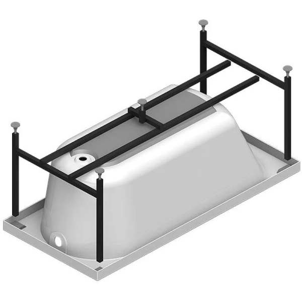 Гидромассажная ванна Радомир Николь 2-81-2-0-0-239Р, 150 x 70 см, рама-подставка разборная, фронтальный экран, слив-перелив автомат, гидромассаж Терапия хром КУ 200, белая, прямоугольные - фото 5