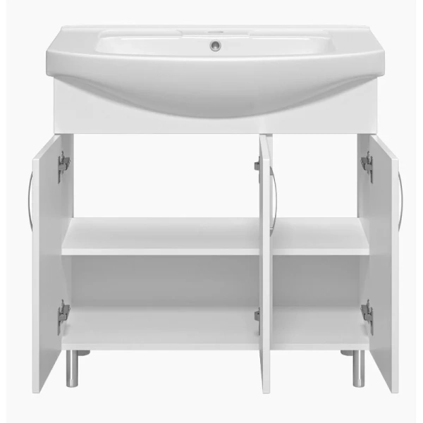 Тумба под раковину напольная Misty Изео 85 см белая - фото 4