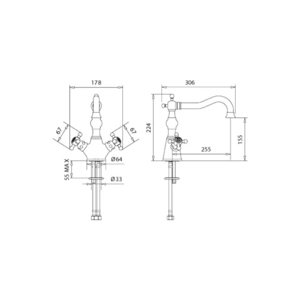 Смеситель для кухни Migliore Arcadia 18 декорированный - фото 2