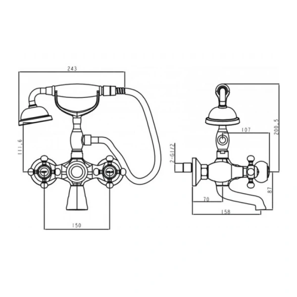 Смеситель для ванны Timo Nelson 1914 - фото 2