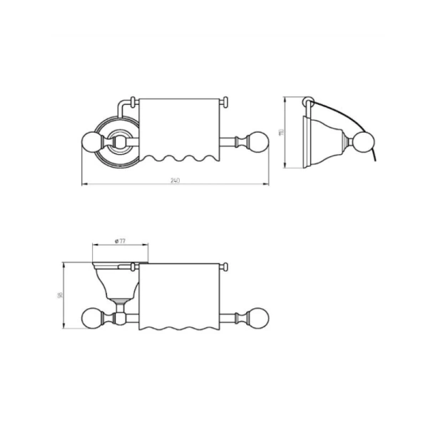 Бумагодержатель Migliore Provance бронза, классические, ретро, декорированные - фото 2