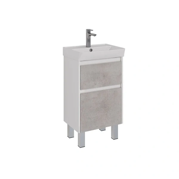 Тумба под раковину подвесная Lemark Combi 50 см бетон, недорогo, комплект (набор) - фото 8