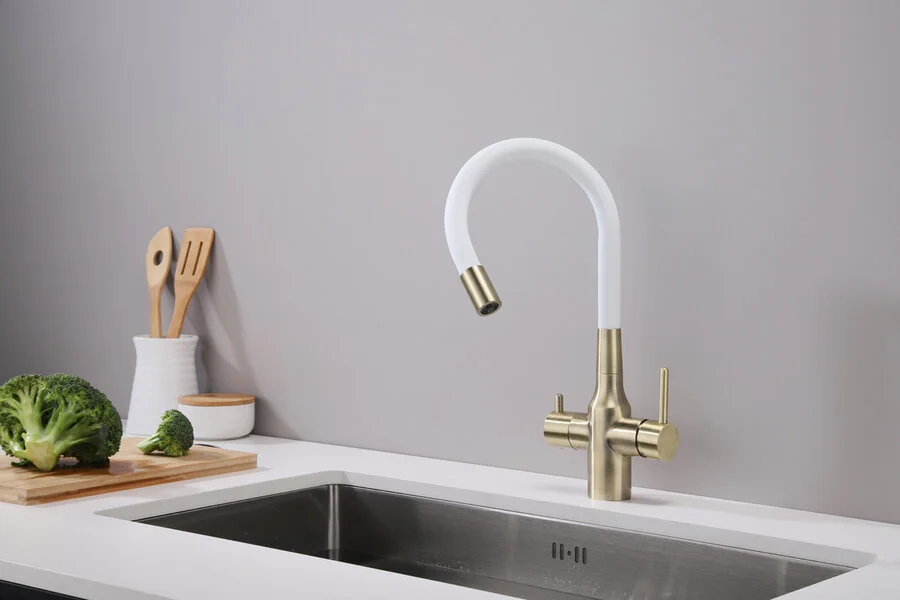 Смеситель для кухни Paulmark Salix бронза/белый, с 1 монтажным отверстием - фото 9