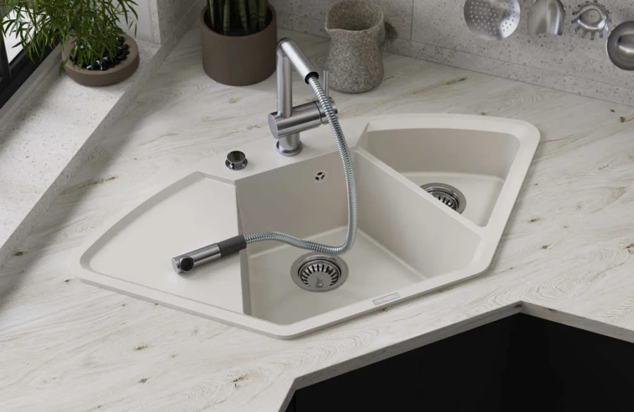Мойка для кухни Omoikiri Yonaka 98-C-PA 98 см пастила, из искусственного гранита - фото 3