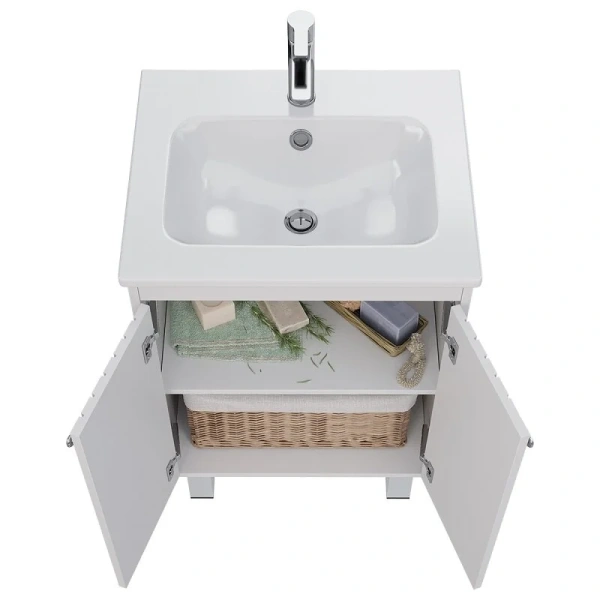 Тумба с раковиной Lemark Romance LM07R60T 60 см 2-х дверная, моноблок - фото 5