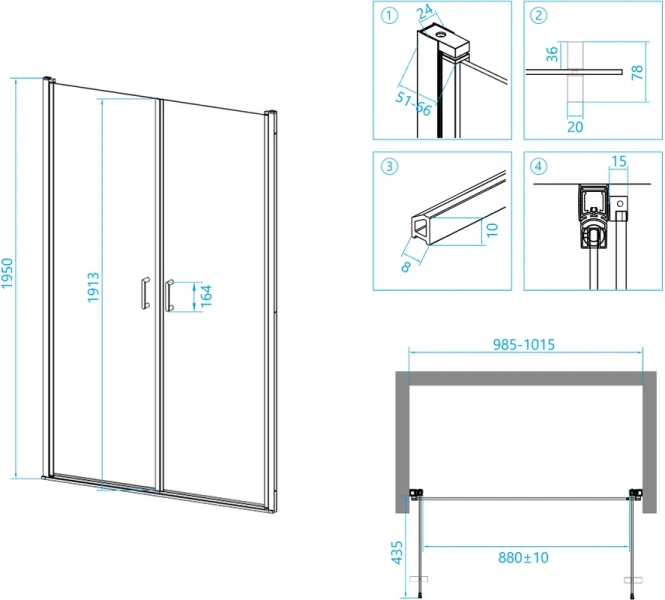 Душевая дверь в нишу RGW Leipzig LE-06 100 см профиль хром - фото 3