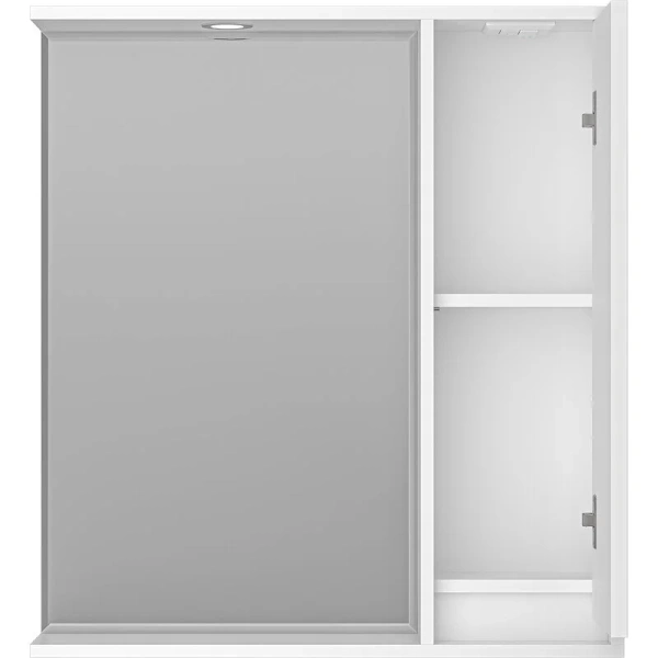 Зеркальный шкаф с подсветкой Brevita Balaton 75 см белый, левый, с кнопкой - фото 6